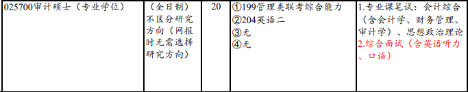 2020MAud復(fù)試科目