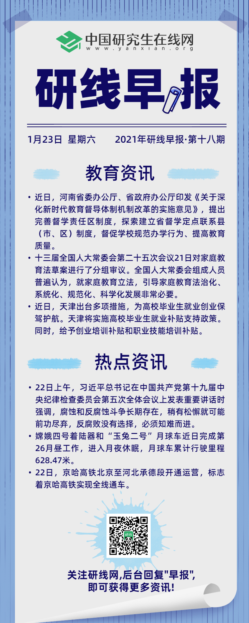 【2021年研線早報(bào)·第十八期】1月23日