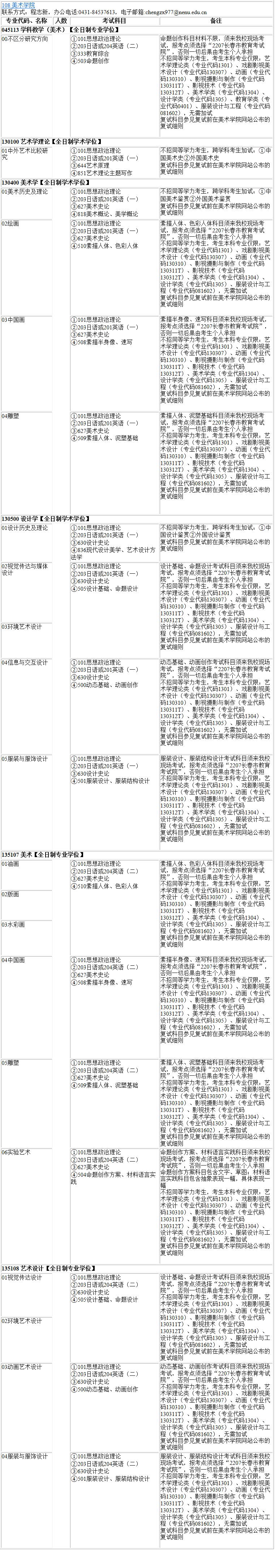 2023考研專(zhuān)業(yè)目錄:東北師范大學(xué)美術(shù)學(xué)院2023年碩士研究生全國(guó)統(tǒng)考招生專(zhuān)業(yè)目錄